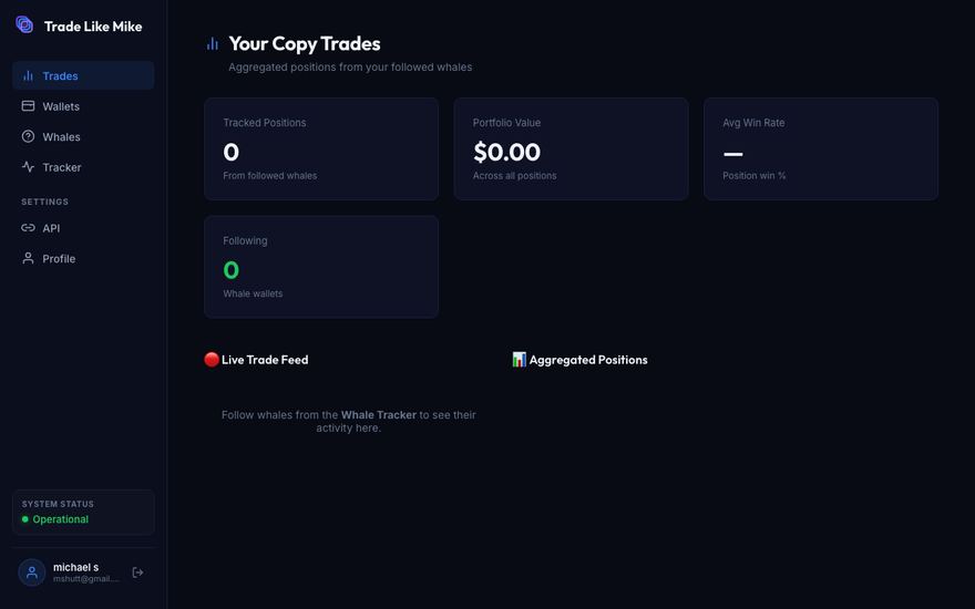 Screenshot of the Trade Like Mike app interface